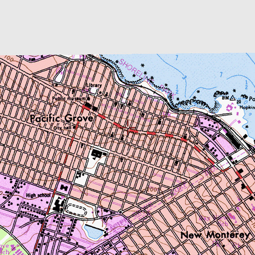 Topographic Map of Chapel In the Pines, CA