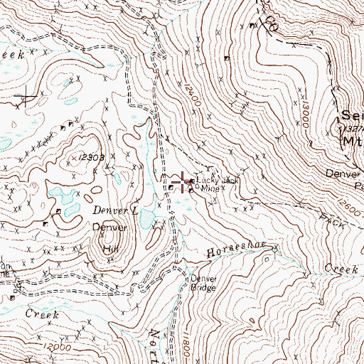 Topographic Map of Lucky Jack Mine, CO