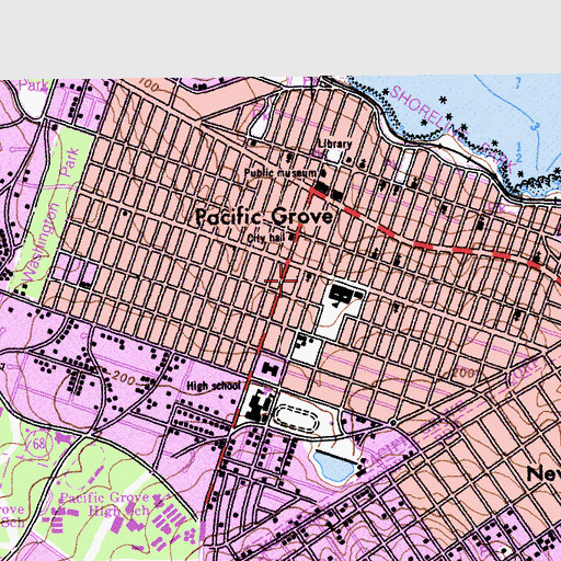 Topographic Map of First Assembly of God Church, CA