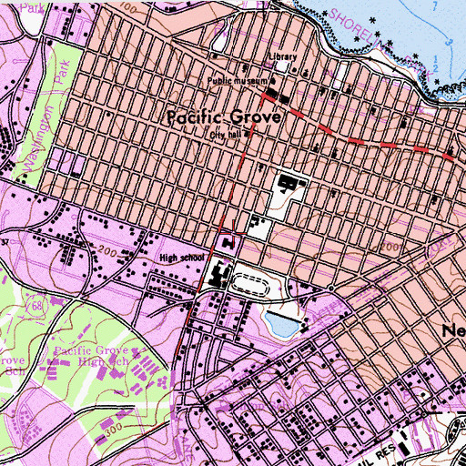 Topographic Map of Forest Hill Playground, CA