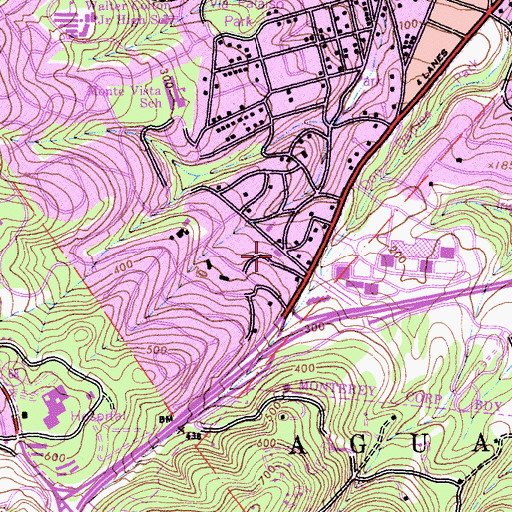 Topographic Map of Monterey United Methodist Church, CA