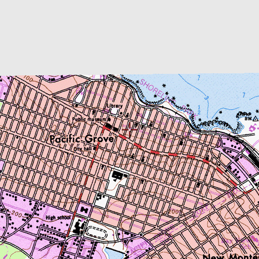 Topographic Map of Saint Marys by the Sea Episcopal Church, CA