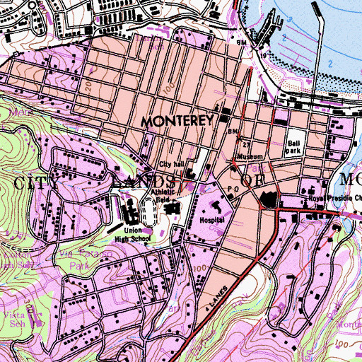 Topographic Map of Brown-Underwood House, CA