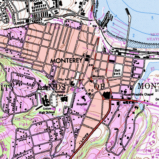 Topographic Map of Casa Amesti, CA