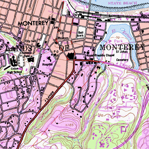 Topographic Map of Casa Boronda, CA