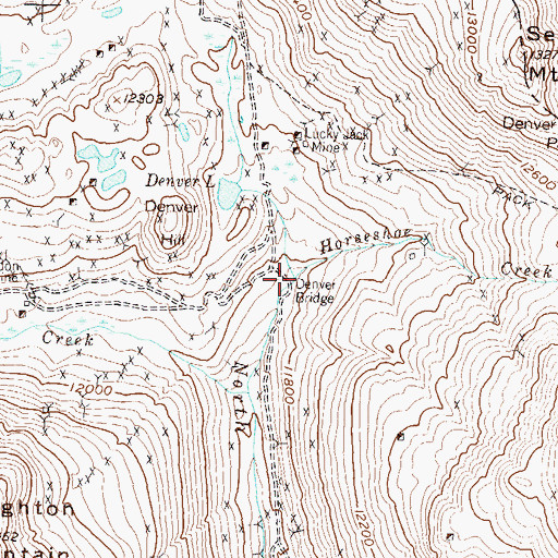 Topographic Map of Horseshoe Creek, CO