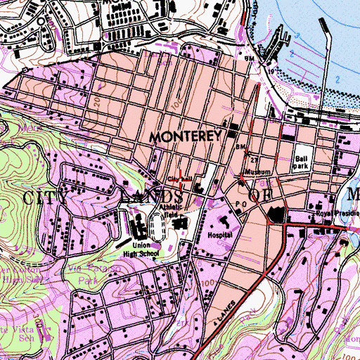 Topographic Map of Colton Hall Museum Library, CA