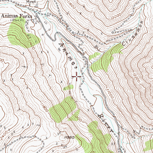 Topographic Map of Cinnamon Creek, CO