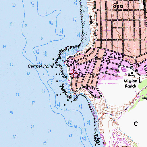 Topographic Map of Robinson Jeffers Tor House, CA
