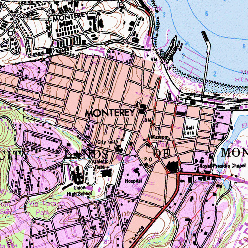 Topographic Map of Sherman Headquarters, CA