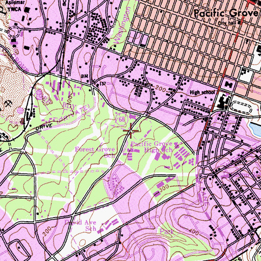 Topographic Map of Breaker Stadium, CA