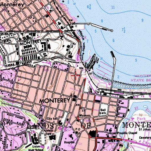 Topographic Map of Custom House Plaza, CA