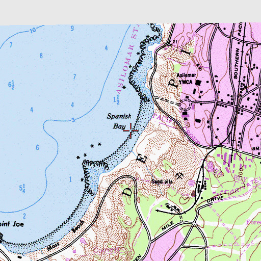 Topographic Map of North Moss Beach, CA