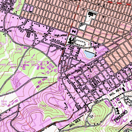 Topographic Map of Platt Park, CA