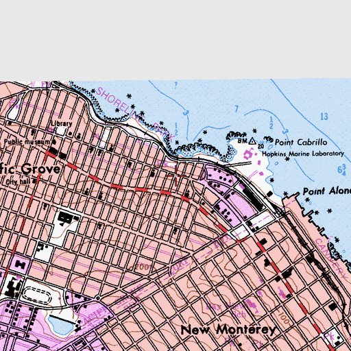 Topographic Map of Steinbeck Museum, CA
