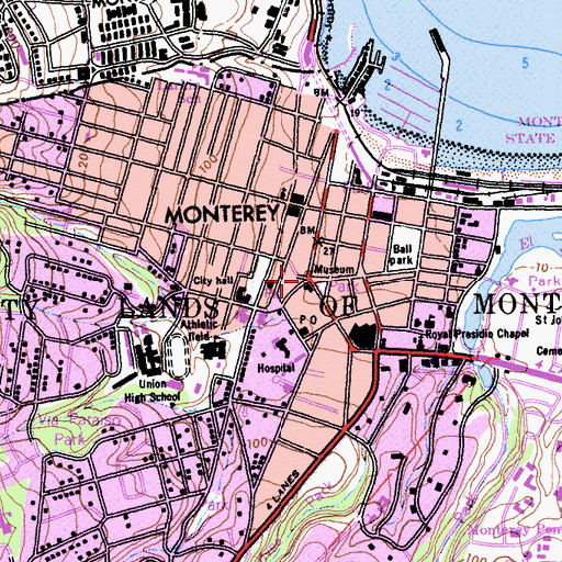 Topographic Map of Cooper-Molera Adobe, CA