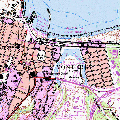 Topographic Map of Dennis the Menace Playground, CA