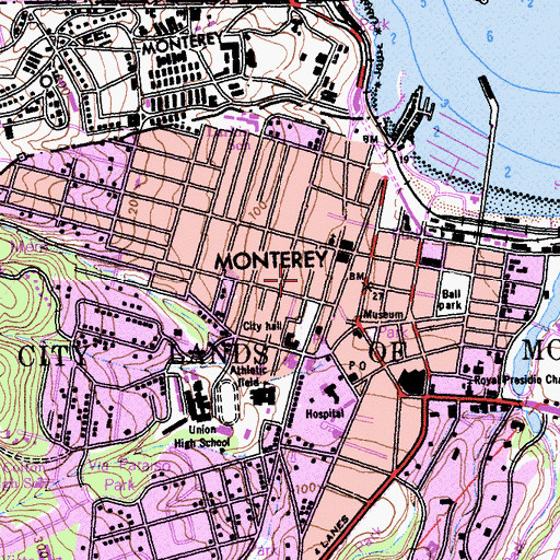 Topographic Map of Middlebury Institute of International Studies at Monterey, CA