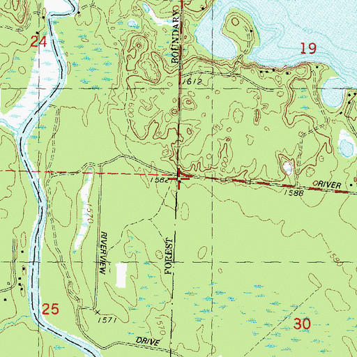 Topographic Map of Black Lake School (historical), WI