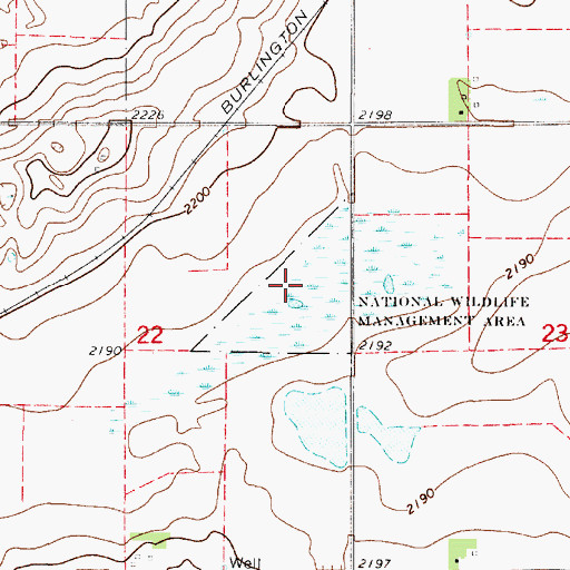Topographic Map of Kildeer Federal Waterfowl Production Area, NE