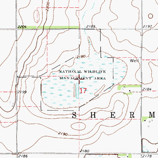Topographic Map of Lindau Federal Waterfowl Production Area, NE