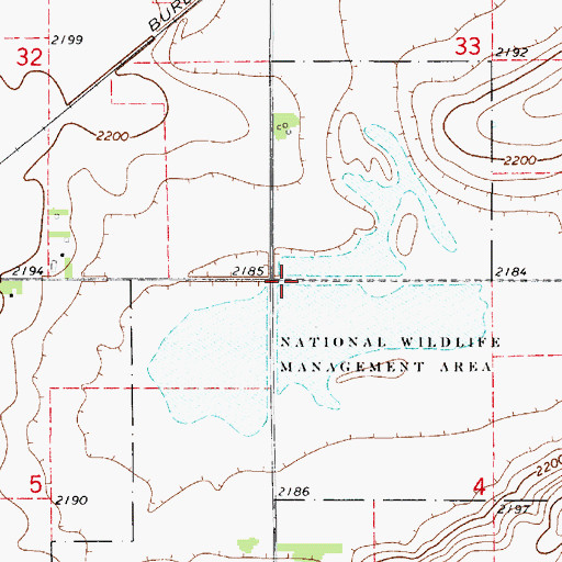 Topographic Map of Gleason Federal Waterfowl Production Area, NE