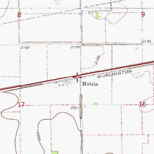 Topographic Map of Motala, NE