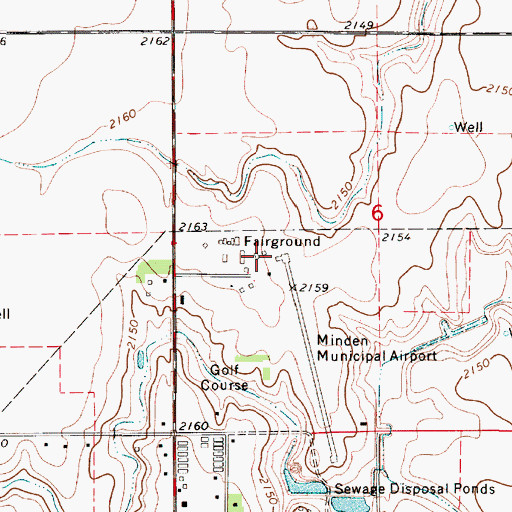 Topographic Map of Kearney County Fairground, NE