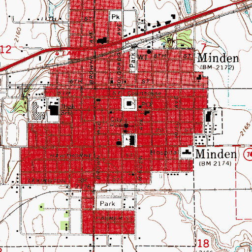 Topographic Map of Kearney County Sheriff Office, NE