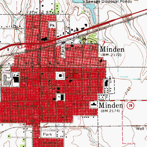 Topographic Map of Jensen Memorial Library, NE