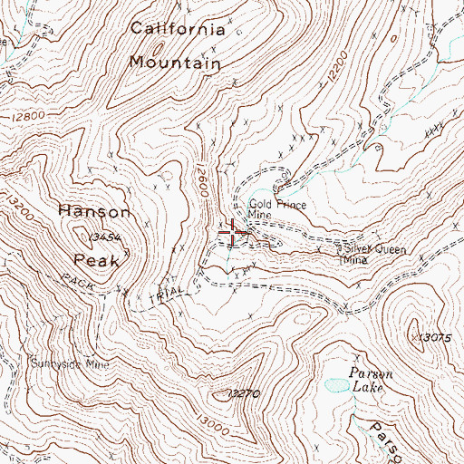 Topographic Map of Gold Prince Mine, CO