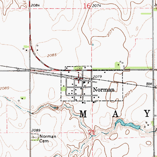 Topographic Map of Norman Post Office, NE