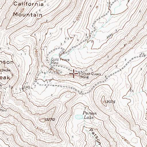 Topographic Map of Silver Queen Mine, CO