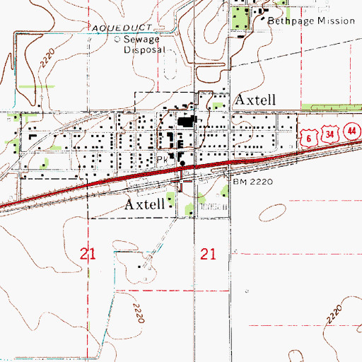 Topographic Map of Axtell, NE