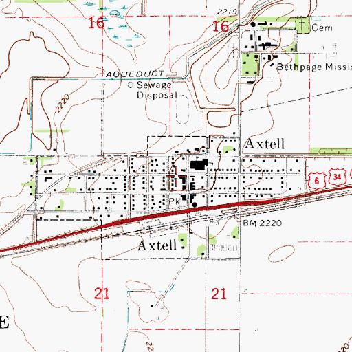 Topographic Map of Axtell Volunteer Fire and Rescue, NE