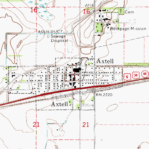 Topographic Map of Axtell Public Library, NE