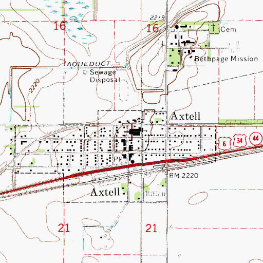 Topographic Map of Axtell Community Schools, NE