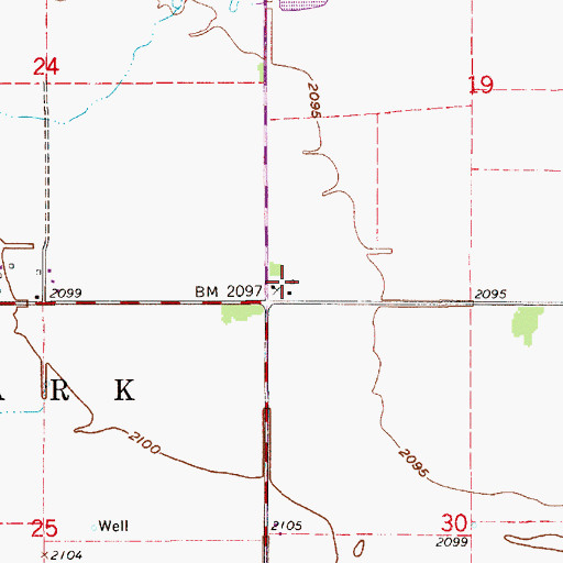 Topographic Map of Burlington and Missouri River Railroad Historical Marker, NE