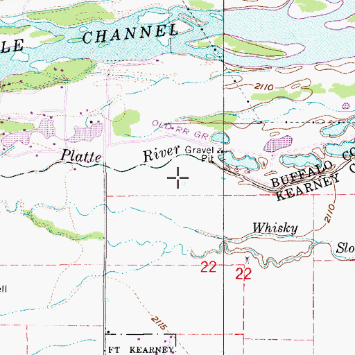 Topographic Map of Fort Kearney Trail, NE