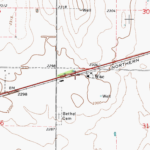 Topographic Map of Wac, NE