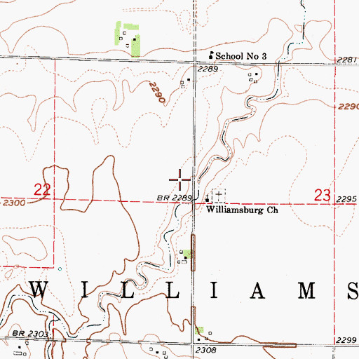 Topographic Map of Williamsburg Post Office (historical), NE
