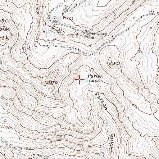 Topographic Map of Parson Lake, CO