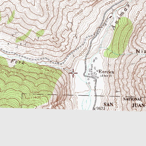 Topographic Map of Eureka Gulch, CO