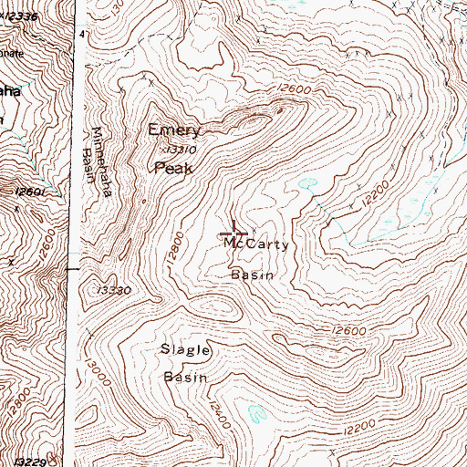 Topographic Map of McCarty Basin, CO