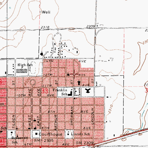 Topographic Map of All Saints Catholic Church, NE