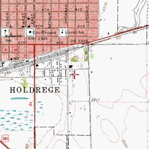 Topographic Map of Phelps County Fairgrounds, NE