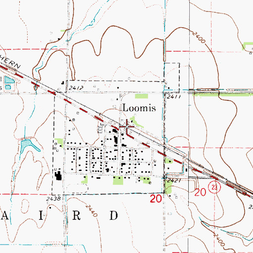 Topographic Map of Loomis, NE