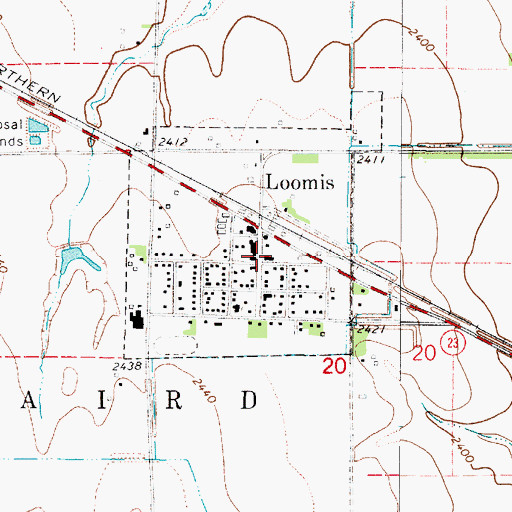 Topographic Map of Loomis Post Office, NE