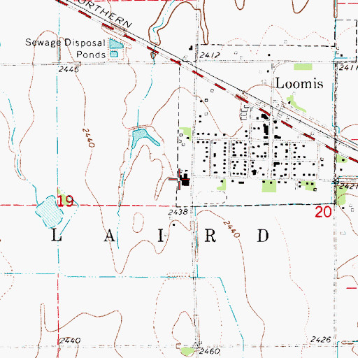 Topographic Map of Loomis Public Schools, NE