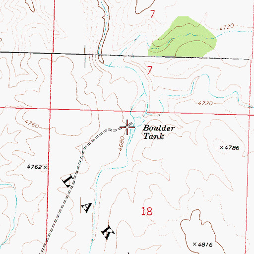 Topographic Map of Boulder Tank, AZ